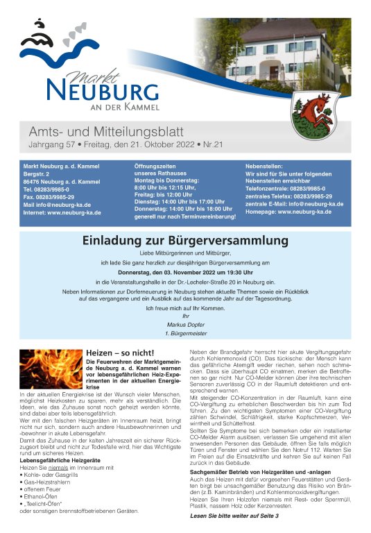 Amtsblatt Nr. 21 2022